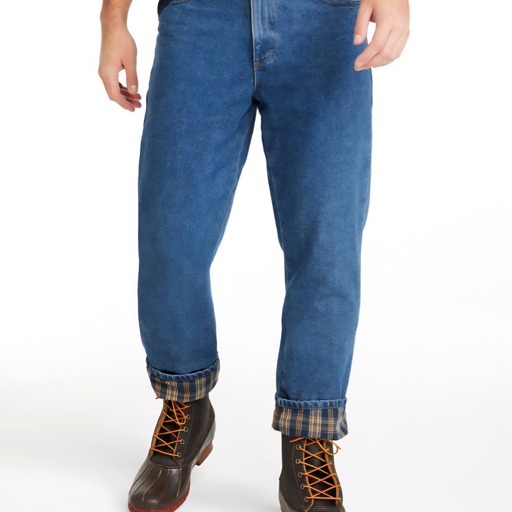 Men's L.L. Bean 40x30 Comfort Waist Relaxed Fit Fleece Lined Indigo‎ Jeans